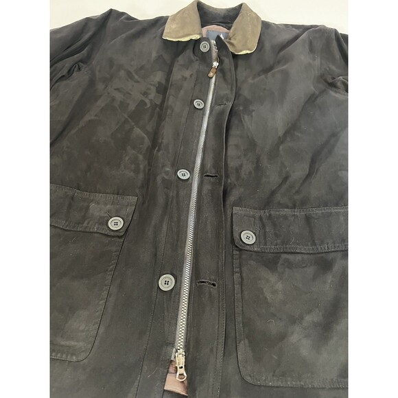 London Fog Men’s Black Zip Coat XL Reg w/ Removable Liner & Nubuck Collar - Picture 7 of 16